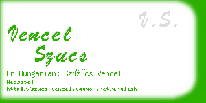 vencel szucs business card